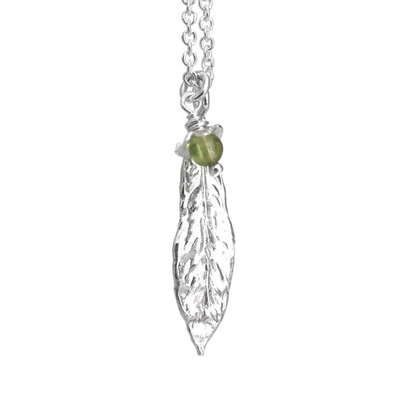 Peridot Leaf Necklace