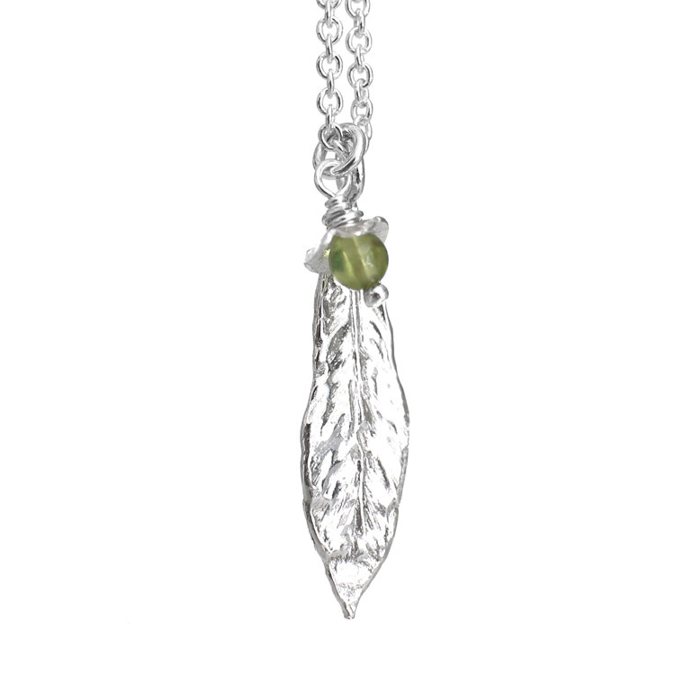 peridot rosehip sterling silver leaf necklace pendant lily griffin nz jewellery