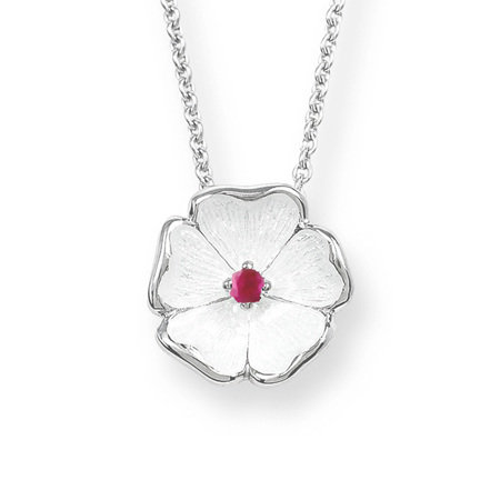 Periwinkle Ruby Flower Necklace