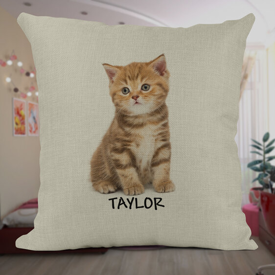 personalised kitten Cushion Cover