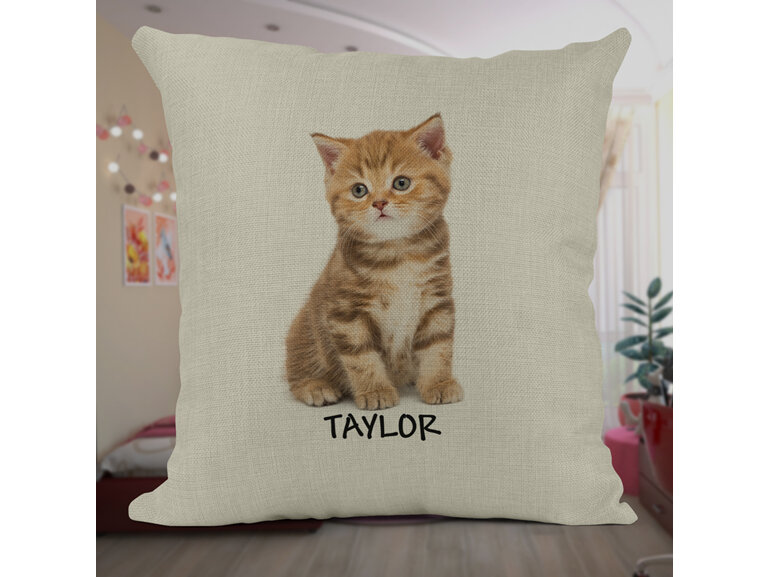 personalised kitten Cushion Cover