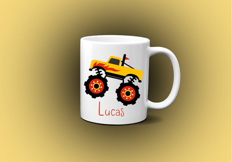 Personalised Monster Truck Mug for kids