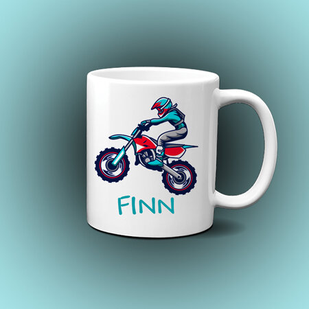 Personalised Motorcross Motorbike  Mug for kids