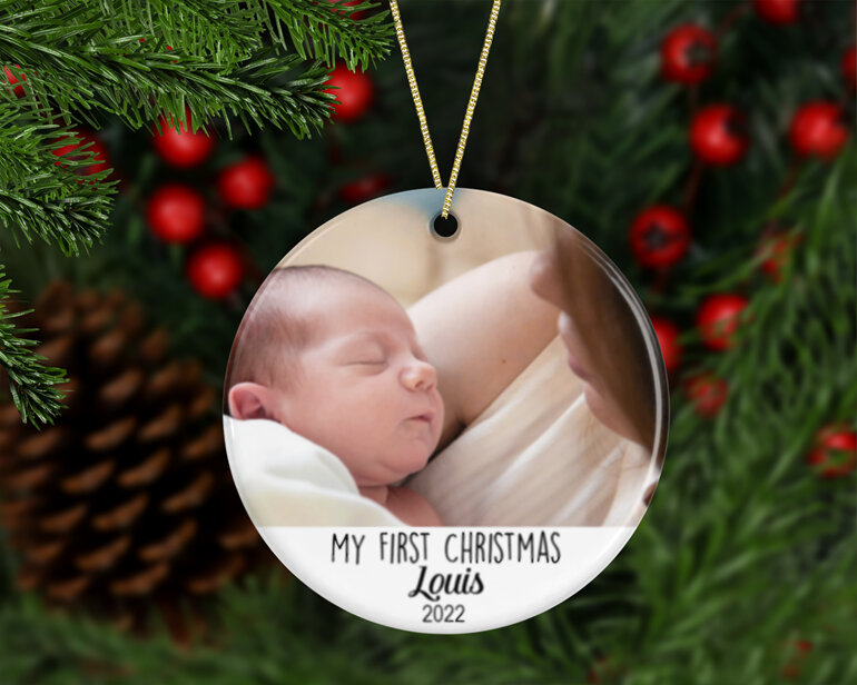 personalised photographic My first Christmas Ornament