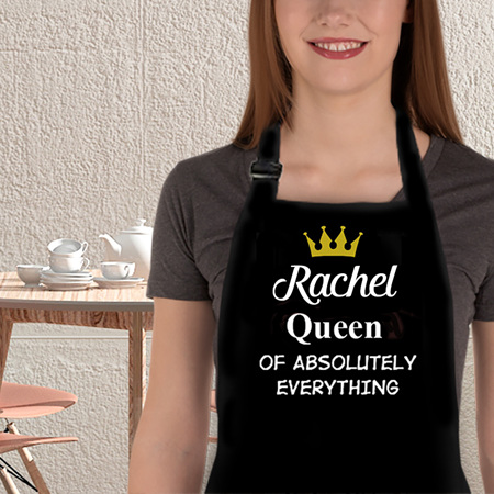 Personalised Queen of Everything Funny Apron