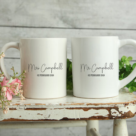 Personalised Wedding Mugs Campbell Design