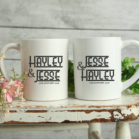 Personalised Wedding Mugs Hayley Design