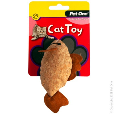 Pet One Cat Toy - Plush Cork Fish