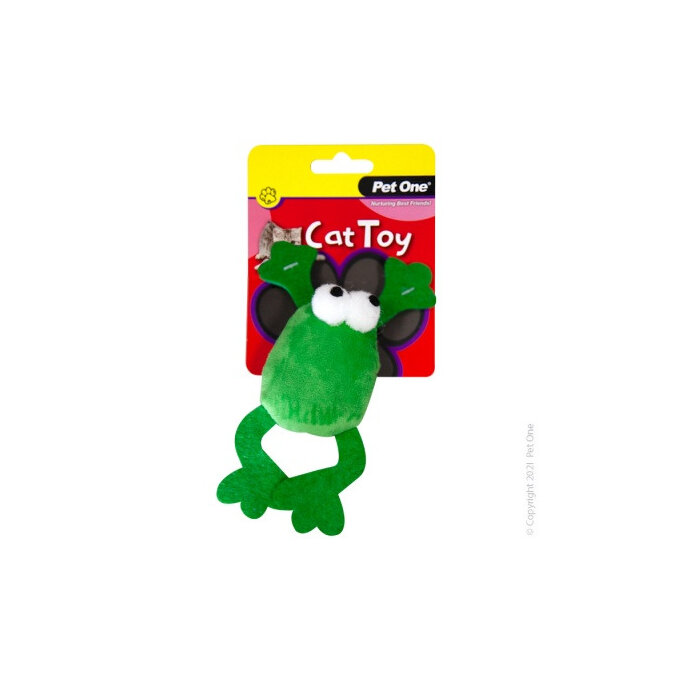Pet One Cat Toy - Plush Jumping Frog