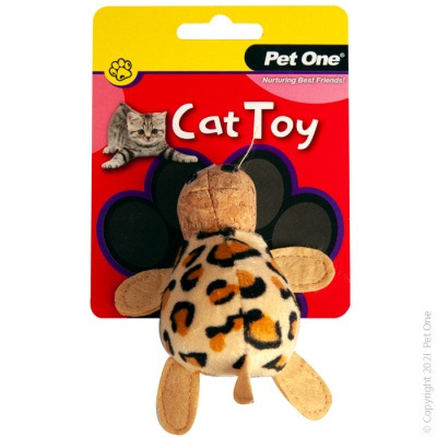 Pet One Cat Toy - Plush Leopard Tortoise