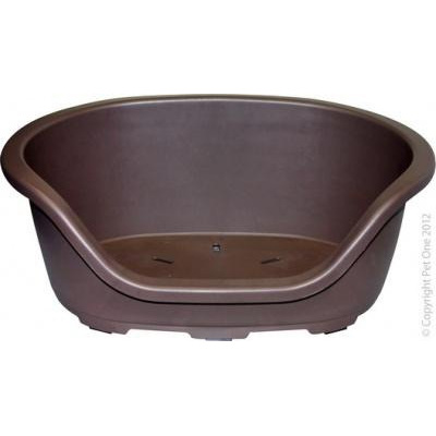 Pet One Oval Plastic Bed - Chocolate