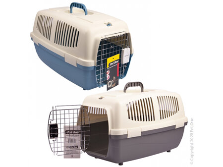 Pet One Plastic Cat Carry Cage Med