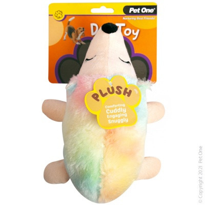 Pet One - Plush Squeaky Rainbow Unihog
