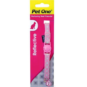 Pet One Reflective Cat Collar Pink