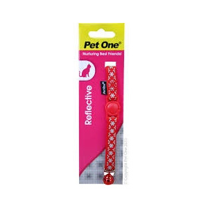 Pet One Reflective Cat Collar Red