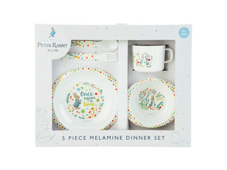 Peter Rabbit Classic 5 Piece Melamine Dinner Set baby toddler