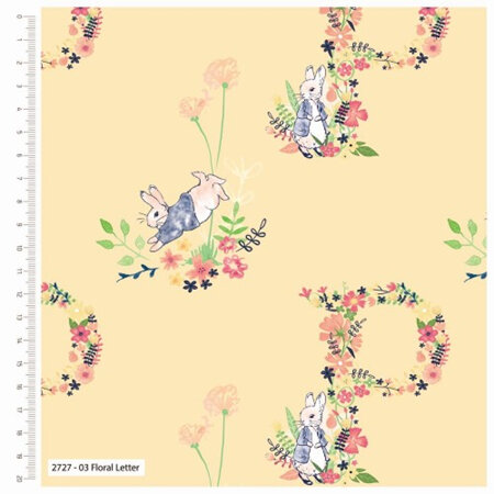 Peter Rabbit - Floral Letter - Yellow