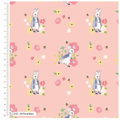 Peter Rabbit Flowers & Dreams - Floral Bees Peach