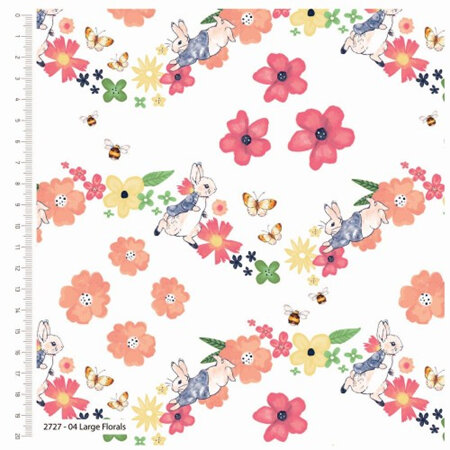 Peter Rabbit Flowers & Dreams - Large Florals White