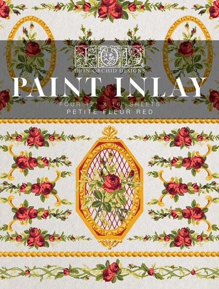 Petit Fleur Red IOD Paint Inlay (limited release)