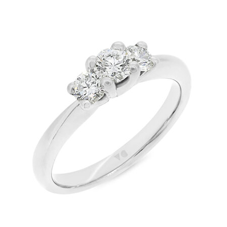 Petite: Brilliant Cut Diamond Three Stone Ring