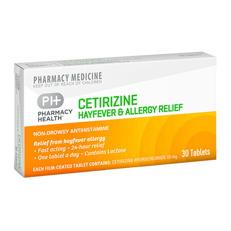 Pharmacy Health Cetirizine Hayfever and Allergy Relief  30's