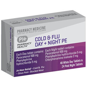 Pharmacy Health Cold and Flu Day and Night PE 72 Tablets
