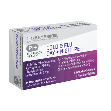 Pharmacy Health Cold & Flu Day + Night PE  24's