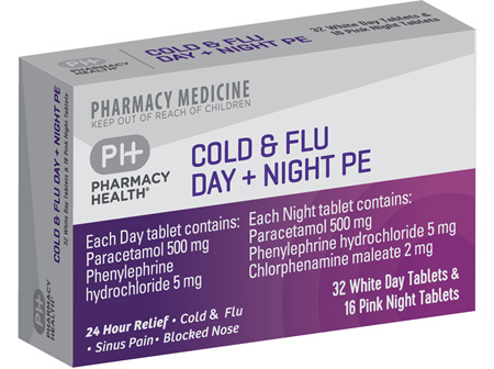 Pharmacy Health Cold & Flu Day + Night PE  48's