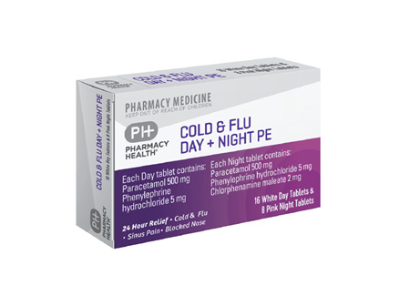 Pharmacy Health Cold & Flu Day + Night PE  72's