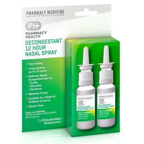 Pharmacy Health Decongestant Nasal Spray 20ml Twin Pack