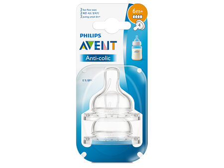 Philips Avent Anti-colic Fast Flow 6m+ Teats 2pk