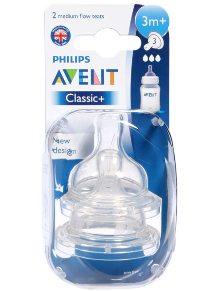 Philips Avent Anti-colic Medium Flow 3m+ Teats 2pk