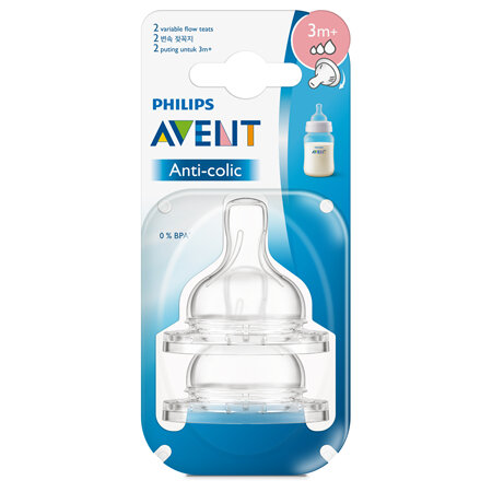 Philips Avent Anti-colic Variable Flow Teats 2pk