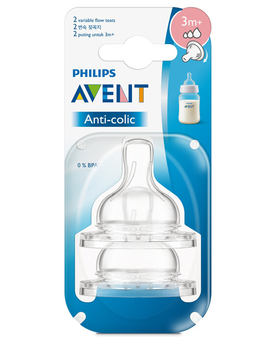 Philips Avent Anti-colic Variable Flow Teats 2pk