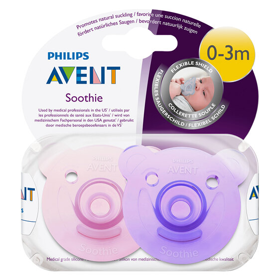 Philips Avent Bear Soothie 0-3m 2pk