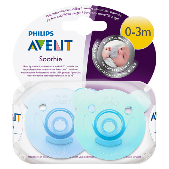 Philips Avent Bear Soothie 0-3m 2pk