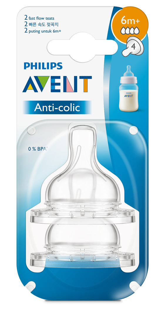 Philips Avent Natural Teat Fast Flow 6m+ 2pk