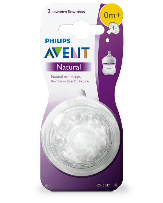 Philips Avent Natural Teat Newborn 0m+ 2pk