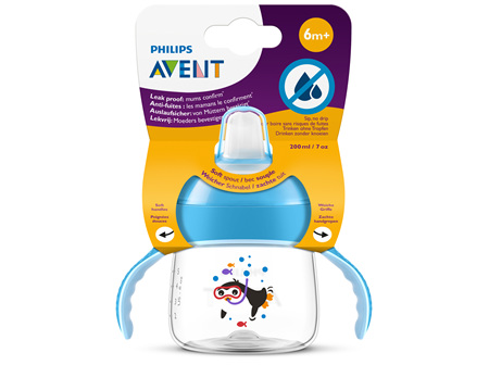 Philips Avent Sip, no Drip Cup 200ml 6m+ (Blue)