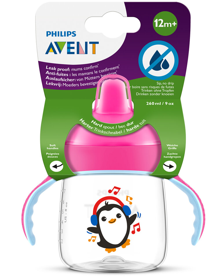 Philips Avent Sip, no Drip Cup 260ml 12m+ (Pink)