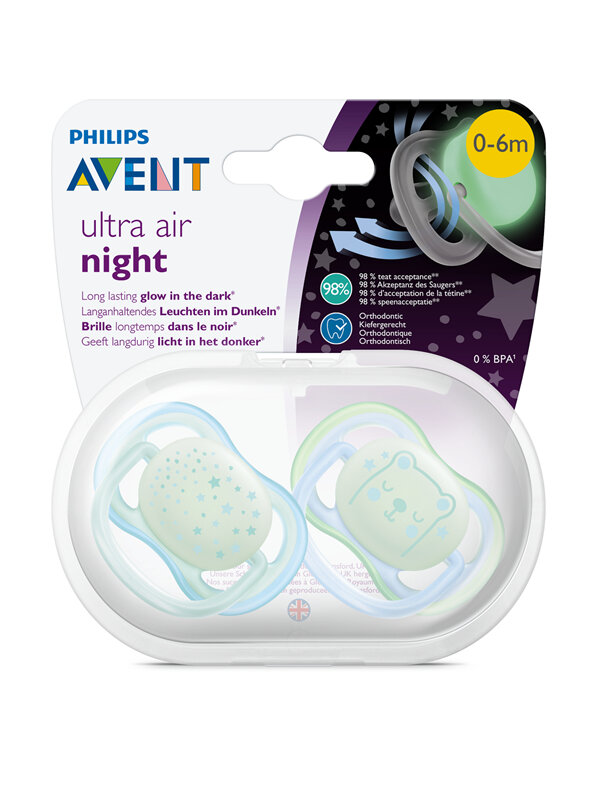 Philips Avent Soother Ultra Air Night 0-6m
