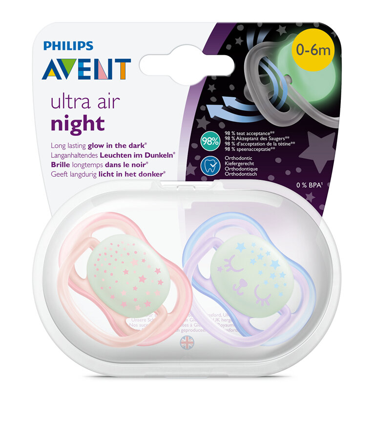 Philips Avent Soother Ultra Air Night 0-6m