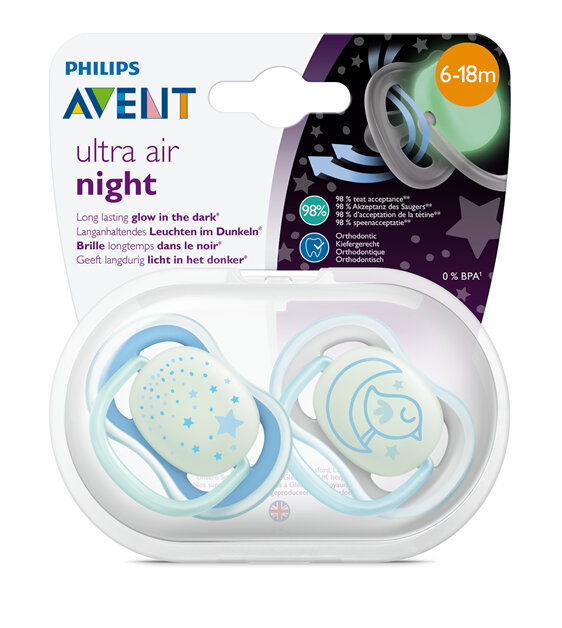 Philips Avent Soother Ultra Air Night 6-18m