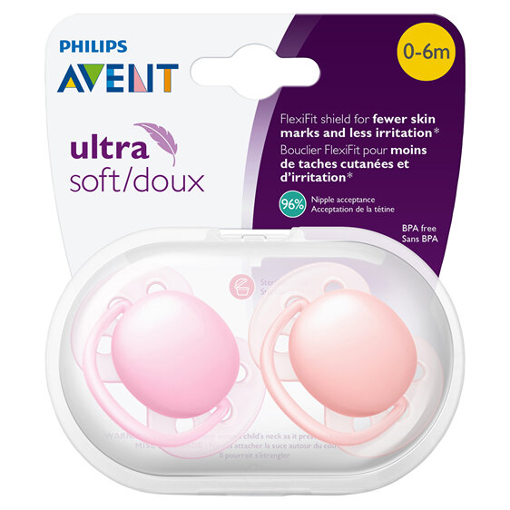 Philips Avent Ultra Soft 0-6m Soother 2pk