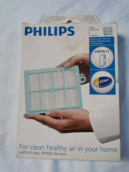 PHILIPS VACUUM CLEANER HEPA 13 EXHAUST FILTER MODEL FC8038/01