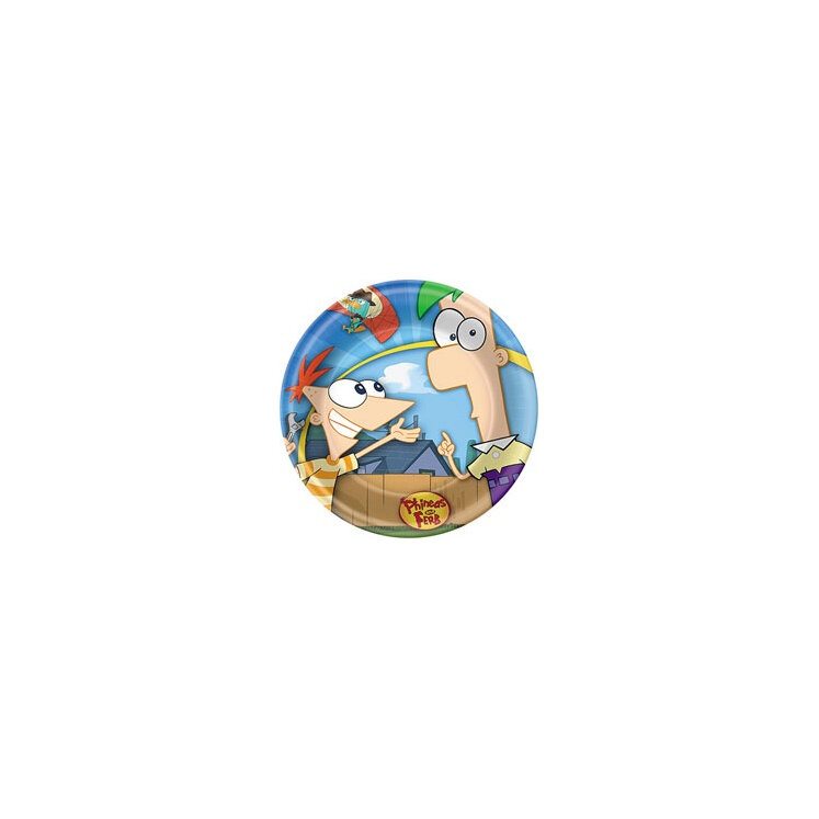 Phineas and Ferb 9" plates (8)