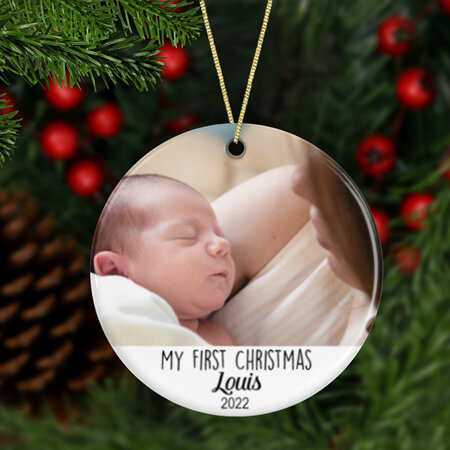 Photo My First Christmas Personalised Ceramic Christmas Ornament