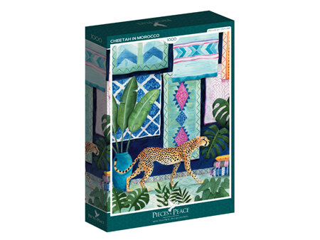Pieces & Peace 1000 Piece Jigsaw Puzzle Cheetah in Morocco