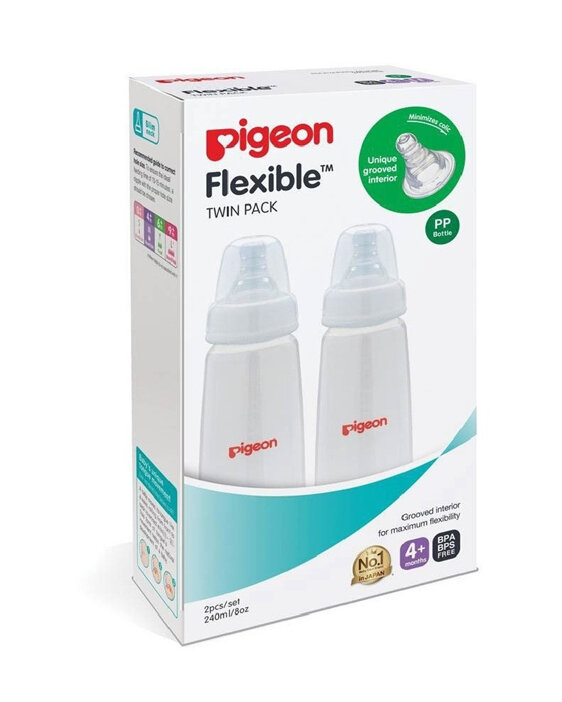 Pigeon Flexible Bottle Twin Pack 240ml (PP)